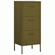 Helloshop26 - Armoire de rangement pratique 42,5 x 35 x 101,5 cm solide avec tiroirs extensibles en acier vert olive 02_0046868 - vert acier 300023447