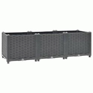 Helloshop26 - Jardinière lit surélevé plantes fleurs jardin 120 x 40 x 38 cm polypropylène gris foncé 02_0000905 - 3000072401535 Helloshop26 - Jardinière lit surélevé plantes fleurs jardin 120 x 40 x 38 cm polypropylène gris foncé 02_0000905 - 3000072401535