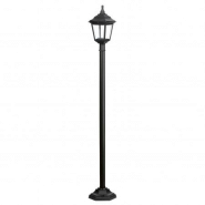 Lampadaire 1 tête -clic-clac 4 -ip44 - e27 - style rustique - verre transparent hauteur totale 1 910 mm noir