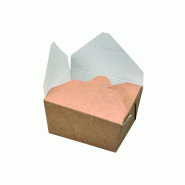 Nvase Ecolomique - 50 Pcs - Boîte repas carton kraft ingraissable - 650 ml, 13 x 10,5 cm, Hauteur: 6,5 cm - ECO210BIO11K - marron en carton NVS210BIO