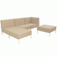 Oviala Business Salon de jardin bas modulable uni 4 places beige Oviala 288 x 153 x 78 cm - beige polyester 115922