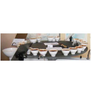 Table pour analyse sensorielle conviviale - Gamme ACTUEL - rotation manuelle pour 4 testeurs avec options personnalisables_1