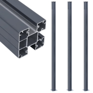Vidaxl poteaux de clôture 3 pcs gris foncé 185 cm aluminium 148987