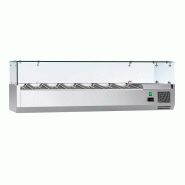Vitrine à ingrédients réfrigérée avec pare-haleine - 7 x GN 1/3