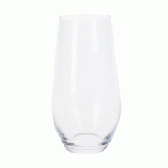 WellHome - Lot de 4 verres en cristal transparent de 580 ml avec motif rayé en relief - transparent verre WH16436