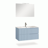 AQA Design Composition de salle de bain en MDF 4 pièces VENERE tiffany blue L.101 P.46,5 H.190 MPVE10-TIF - bleu Bois manufacturé MPVE10-TIF