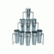 Atmosphera Etagère Présentoir pour fleurs en zinc avec 9 cache-pots - argenté 3560239428701 Atmosphera Etagère Présentoir pour fleurs en zinc avec 9 cache-pots - argenté 3560239428701