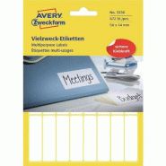 Avery Zweckform 672 étiquettes multi-usages blanches, format 50 x 14 mm (28 feuilles / cdt) - blanc 3336
