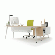 Bureau d'angle avec meuble de rangement Arky - 188, Blanc, Hêtre, Gauche_0