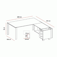 Bureau de direction X7 avec retour et caisson - Officity - 230, Oui_1