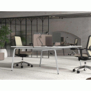 Bureau bench 2 personnes Orbe structure et plan arrondis Bureau bench 2 personnes Orbe structure et plan arrondis