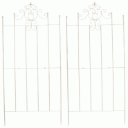 CLP Jeu de 2 treillages Paula 170 x 86 cm Crème antique - beige métal 322543
