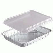 COMBO Pro NOVATRAY VISIO - 1 Compartiment (930ml) - Alu +Couvercle Dôme PP (H: 30+10=40mm) - KPCV930