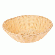 Corbeille ronde effet osier en PP beige Ø25x7cm - par 12