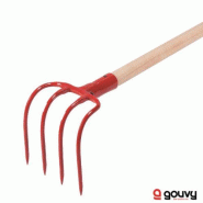 Croc forgé à 4 dents Gouvy - Manche en bois dur de 135 cm - Largeur de travail 20 cm