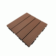 DALLE DE TERRASSE BOIS COMPOSITE MODULAR 30 X 30 CM / EP 2,5 CM - COLORIS - TERRE CUITE, LARGEUR - 30 CM, LONGUEUR - 30 CM, SURFACE COUVERTE EN M² - 0.091 PAR DALLE SOIT 11 DALLES POUR 1