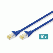DIGITUS CAT 6A S/FTP câble patch, 10 pièces, 0,25 m, bleu - bleu 4016032468936_0