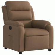 Fauteuil inclinable Marron Tissu Modèle Cormelion - 373466 Fauteuil inclinable Marron Tissu Modèle Cormelion - 373466