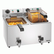 Friteuse électrique à poser SNACK IV Plus - 2 cuves - 2 x 9 L - avec robinet de vidange | Bartscher