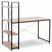 Helloshop26 - Bureau d'ordinateur 4 étagères pour bureau à domicile chêne noir 19_0000403 - 3000240988981 Helloshop26 - Bureau d'ordinateur 4 étagères pour bureau à domicile chêne noir 19_0000403 - 3000240988981