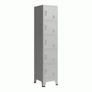 Helloshop26 - Casier de bureau armoire meuble de rangement pour bureau atelier chambre acier métallique avec 5 portes acier laqué 03_0006349 - 30017 Helloshop26 - Casier de bureau armoire meuble de rangement pour bureau atelier chambre acier métallique avec 5 portes acier laqué 03_0006349 - 30017
