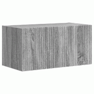 Helloshop26 - Meuble TV mural moderne avec étagères décoratives 60 x 31 x 29 cm en bois d'ingénierie gris sonoma 02_0054894 - gris Bois massif 300