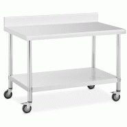 Helloshop26 - Table à roulettes inox premium 70 x 120 cm 158 kg dosseret acier inoxydable argenté 14_0010060 - argenté inox 3000221974545