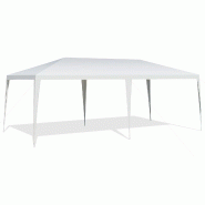Helloshop26 - Tonnelle de jardin 3 m x 6 m avec espace spacieux et tente imperméable ambiance moderne en acier blanc 20_0014441 - blanc acier 3000228