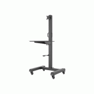 KIMEX - Chariot mobile pour moniteur 1 écran 15"-32" - noir aluminium 3700685427198