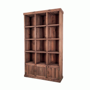 Meuble présentoir pin 12 cases 3 portes Madera - GRIS Meuble présentoir pin 12 cases 3 portes Madera - GRIS