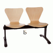 Poutre d'accueil Plum avec assises bois. - 2 places