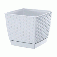 Prosperplast - Pot RATOLLA SQUARE 2,5 L - 16,5x16,5x14,2 cm, coloris Blanc - blanc plastique polypropylène ZA3832