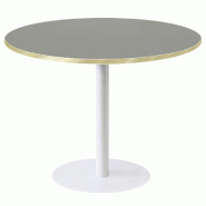 RestooTab - Table Rome XL blanc Ø120cm verde comodoro fenix chants couleur laiton - vert Bois manufacturé TB-ROMXL1-R120M-VER.CO-LAI