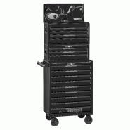 Servante à outils noire professionnelle 16 tiroirs avec 2 coffres Teng Tools TSS26B16