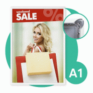 SHOWDOWN Displays Exposiciónate Cadre Clic-Clac Standard A1 Coins En Onglet 25 mm Blanc KRA1G25C9003 - blanc aluminium KRA1G25C9003