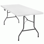 TecTake GmbH tectake Table pliante 183 x 76 x 74 cm blanc - 402153 - blanc plastique 402153 TecTake GmbH tectake Table pliante 183 x 76 x 74 cm blanc - 402153 - blanc plastique 402153