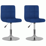 VidaXL Chaises pivotantes à manger lot de 2 bleu tissu Modèle Parfait Design - 334213