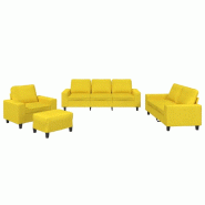VidaXL Ensemble de canapés 4 pcs jaune clair tissu Modèle Zenith Prime - 3201879
