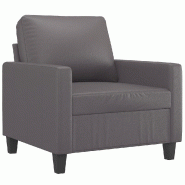 VidaXL Fauteuil Gris 60 cm Similicuir Modèle Belvelionne - Matériau naturel 359129