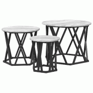 VidaXL Table d'appoint empilable 3 pcs Gris Sonoma Modèle Terra Plus - 868258