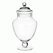 WellHome - Pot en verre pour bonbons avec pied 2,1 L - transparent WH14131