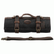 XinZuo - Sacs messager en toile/cuir - 43x15x15 cm - 900 grammes - Noir - noir multi-matériau XZ-FB-CSB-SHS