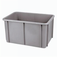 Bac de stockage de 55 L - Polyéthylène haute densité - 595 x 395 x 320 mm - Gris - Alimentaire et industrie - Gerbable
