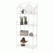CLP Etagère Anika en fer avec 4 étagères Blanc antique - blanc métal 151149731