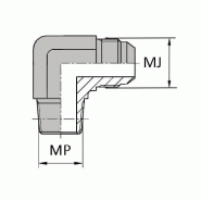 Coudes - 90° mâle JIC - X mâle NPT - JCMBC90202 - CMJ5/16 / MNPT1/8 90°