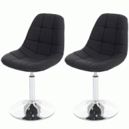 Décoshop26 - 2x chaises de salle à manger en tissu gris foncé pied chromé pivotant CDS04426 - gris 3000041491321 Décoshop26 - 2x chaises de salle à manger en tissu gris foncé pied chromé pivotant CDS04426 - gris 3000041491321