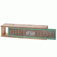 Décoshop26 - Étagère murale étagère suspendue en bois massif de pin style vintage patchwork 65 x 16 x 13 cm 04_0006787 - Bois massif 3000261895046
