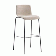 Décoshop26 - Tabouret de bar x1 design moderne empilable assise en tissu crème et 4 pieds métal noir 10_0004954 - noir 3000252378930 Décoshop26 - Tabouret de bar x1 design moderne empilable assise en tissu crème et 4 pieds métal noir 10_0004954 - noir 3000252378930