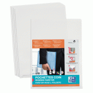 ELBA Lot de 5 Sachet de 10 pochettes coin Fard'Or A4, en PVC souple incolore - 3148240004314