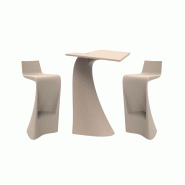 Ensemble WING table + 2 tabourets - écru